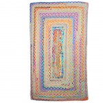 Tapis Ethnique en Jute et Coton tress - 150 cm