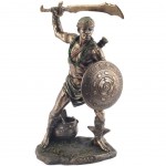 Figurine Oggun Dieu de la Guerre en rsine aspect bronze 23 cm