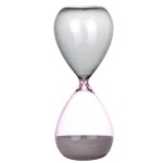 Sablier en verre rose et gris - 15 minutes