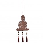Suspension Bouddha en métal aspect rouillé - 66 cm