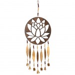 Suspension Lotus en bois et mtal brun - 68 cm