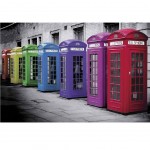 Poster London Cabines Téléphoniques Colors UK 61 x 91.5 cm