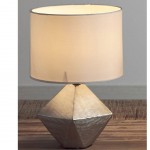 Lampe  poser Zenda en cramique argente 32 cm