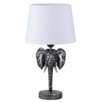 Lampe  poser lphant en rsine Argente 45 cm