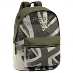 Sac  dos Pp Jeans London Union Jack Gris et Kaki