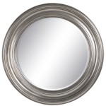 Miroir mural rond en bois de paulownia argent patin 53 cm