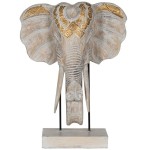 Décoration Tête d’éléphant en bois à poser 57 cm
