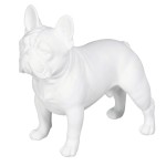 Figurine Bulldog en résine blanche 19 cm
