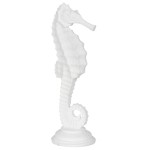 Figurine hippocampe en résine blanche 31 cm