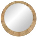 Grand Miroir mural rond en rotin naturel 50 cm