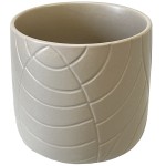 Cache pot beige en cramique - 13 cm