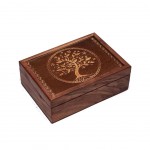 Boite pour tarots Arbre de Vie en bois Grav 17.5 cm