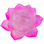 Bougeoir d'ambiance Lotus en verre Rose Fluo