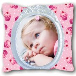 Coussin cupcakes avec PHOTO PERSONNALISEE